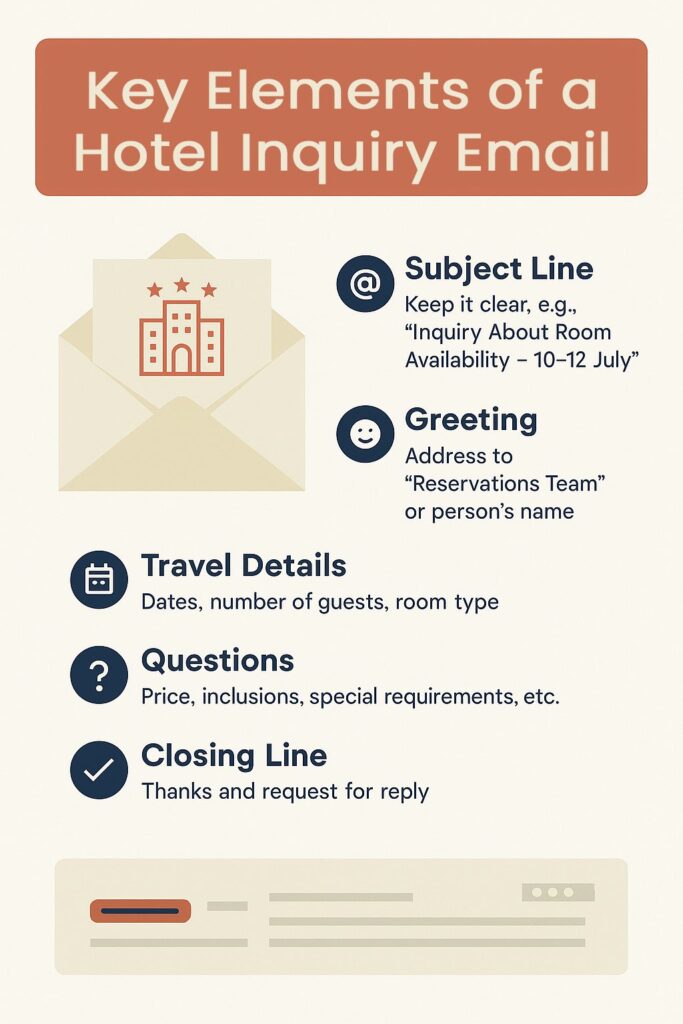 Key Elements of a Hotel Inquiry Email