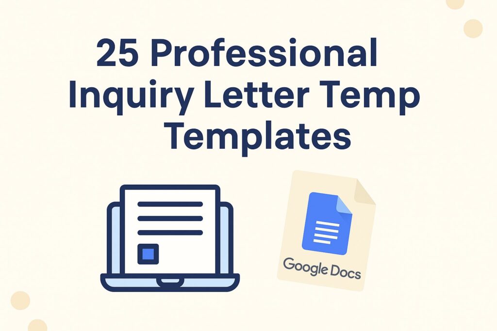 Professional Inquiry Letter Templates