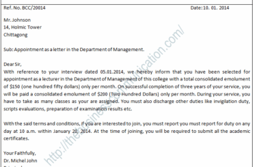 appointment letter