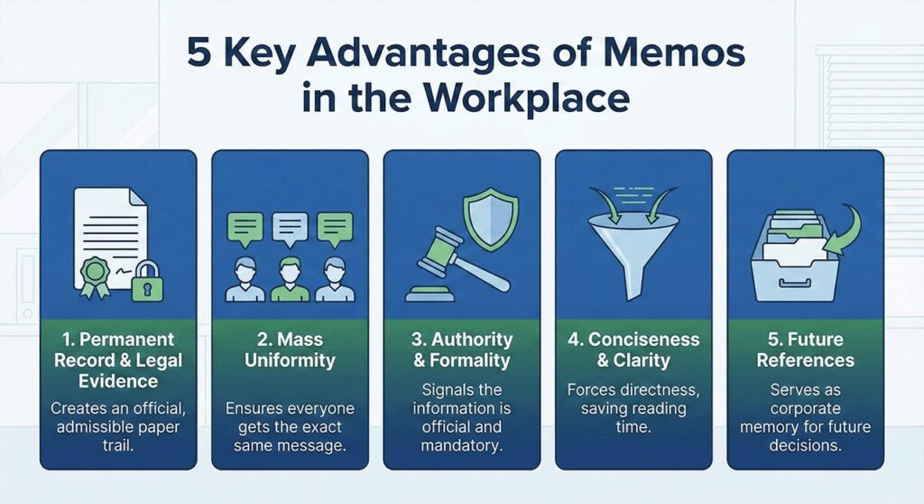 Advantages and Disadvantages of Memos in the Workplace 1 Advantages of Memos
