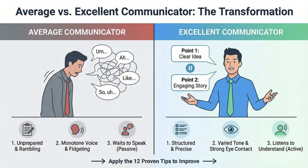 12 Proven Tips to Improve Your Oral Communication Skills 1 Average vs. Excellent Communicator