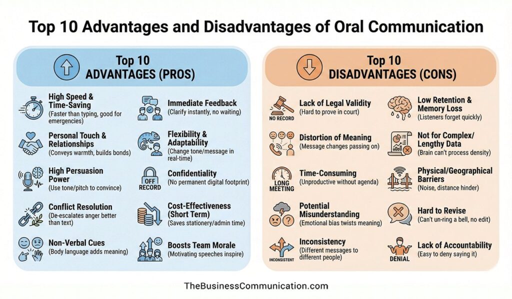 Advantages and Disadvantages of Oral Communication