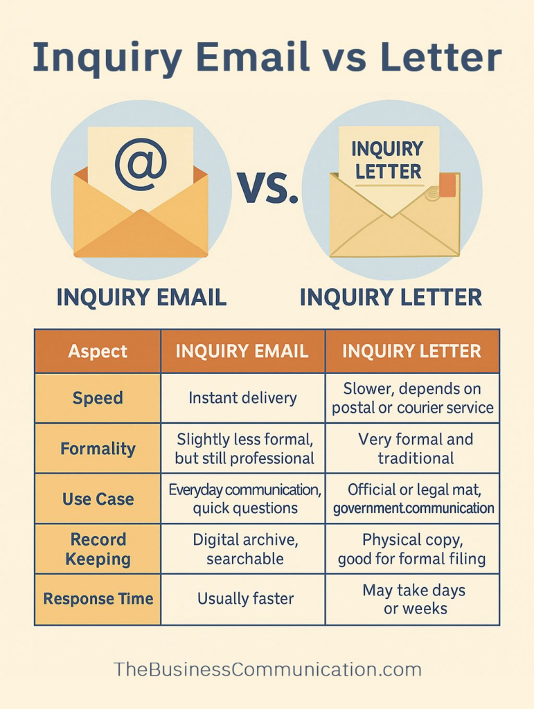 Inquiry Email vs Inquiry Letter
