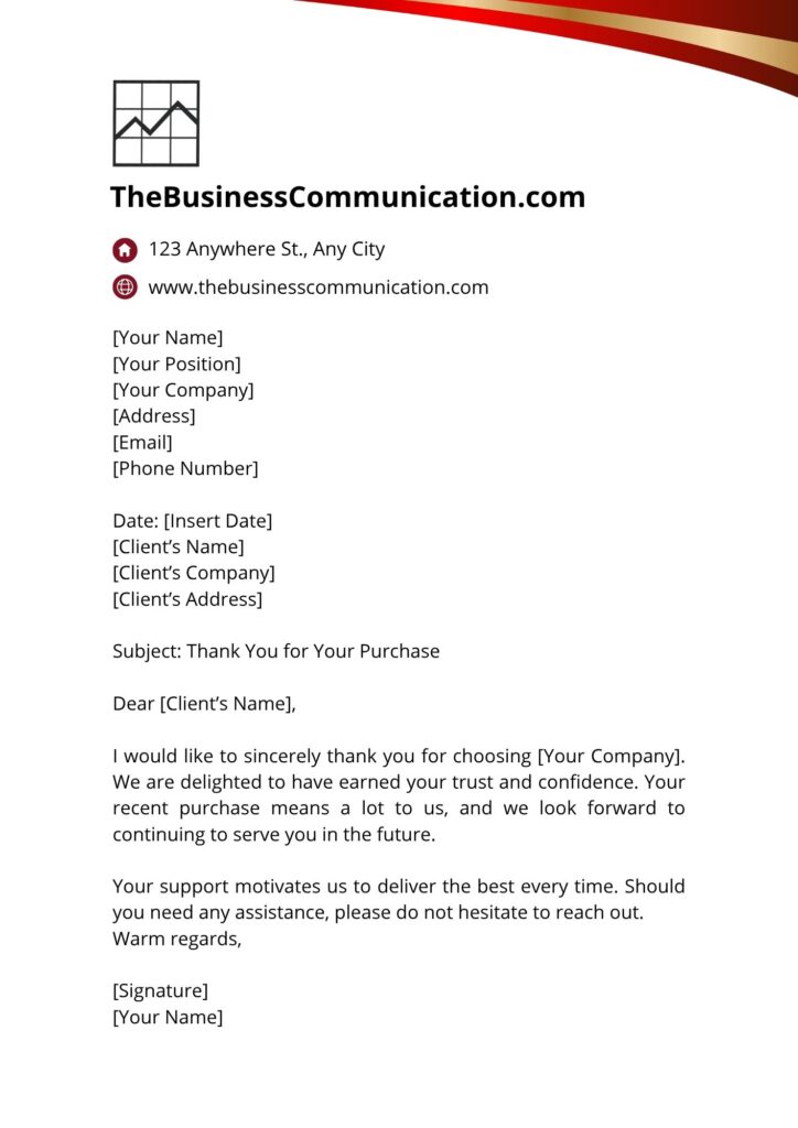 Business Thank You Letter
