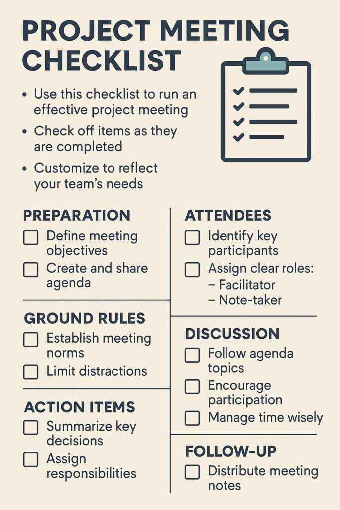 How to Facilitate Productive Project Meetings 1 How to Facilitate Effective Project Meetings