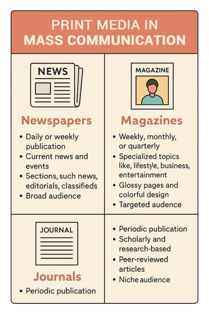 Print Media in Mass Communication: Newspapers, Magazines & Journals 1 PRINT MEDIA IN MASS COMMUNICATION
