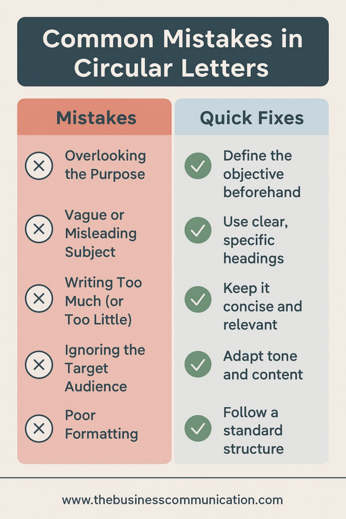 common mistakes in circular letter