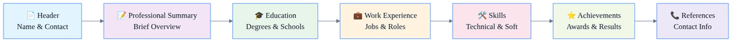 Format of Resume - Types of Resume Formats | Contents of Resume 2 Professional resume formats example showing header, summary, education, experience, skills, achievements, and references sections